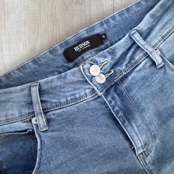 Hudson Flap Pocket Straight Leg Jeans Size 6 Medium Wash Y2K - Picture 4 of 7